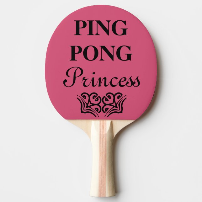 Raquete De Ping Pong Ping Pong Princesa Engraçado Humor de Texto (Frente)