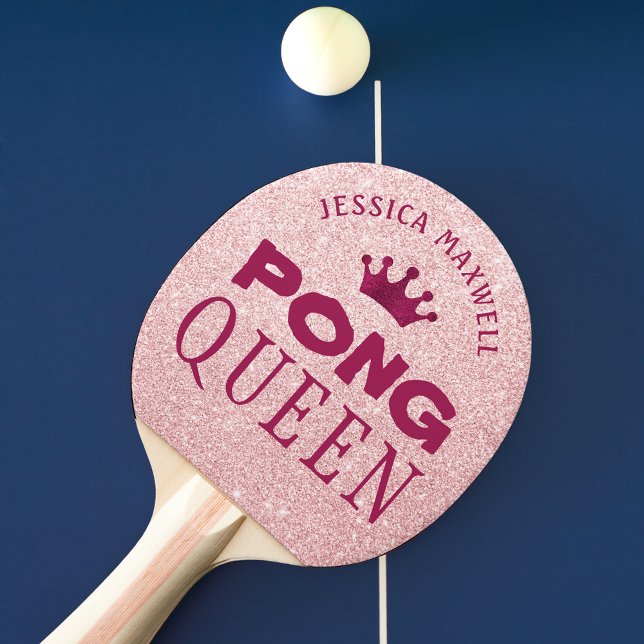 Raquete De Ping Pong PING PONG QUEEN Luminosa Rosa Personalizada (Criador carregado)