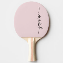 Raquete De Ping Pong Pingente Moderno Rosa Corado com Nome Personalizad