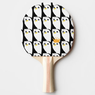 Raquete De Ping Pong Pinguim Cômico: Vintagem Branca Preta