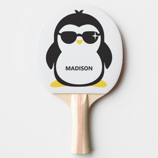 Raquete De Ping Pong Pinguim legal de nome personalizado (Frente)