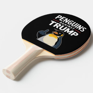 Raquete De Ping Pong Pinguins de Asas Levantadas Resistem Contra Trump
