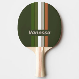 Raquete De Ping Pong Pinheiro do Bosque Nebuloso com Nome Listrado