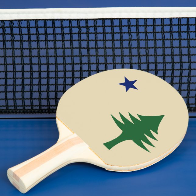 Raquete De Ping Pong Pinheiro e estrelado de 1901 do Estado do Maine (Insitu)