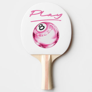 Raquete De Ping Pong Pink 8 Ball Table Tennis Paddle – Cute Y2K Design