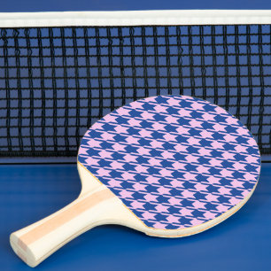 Raquete De Ping Pong Pink-alto-dente+Padrão Azul