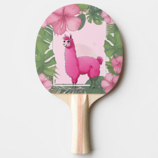 Raquete De Ping Pong Pink Happy Smiling Lama
