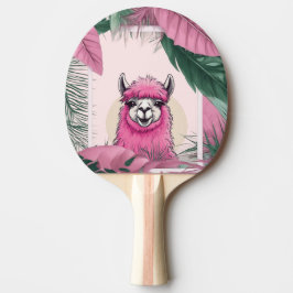 Raquete De Ping Pong Pink Happy Smiling Lama