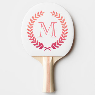 Raquete De Ping Pong Pink Laurel Wreath Monogram