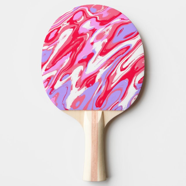 Raquete De Ping Pong Pink Red Marble Texture Liquid Paint Mixture (Frente)