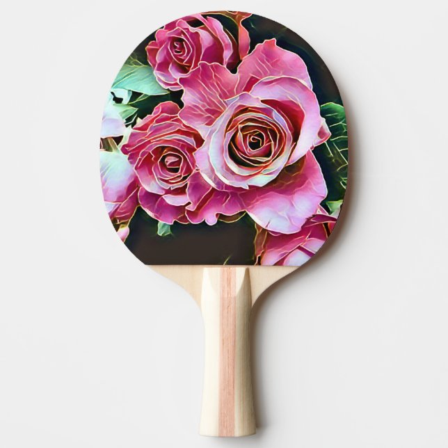 RAQUETE DE PING PONG PINK ROSES FLORES (Frente)