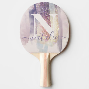 Raquete De Ping Pong Pink roxo brilhando cintilante personalizado