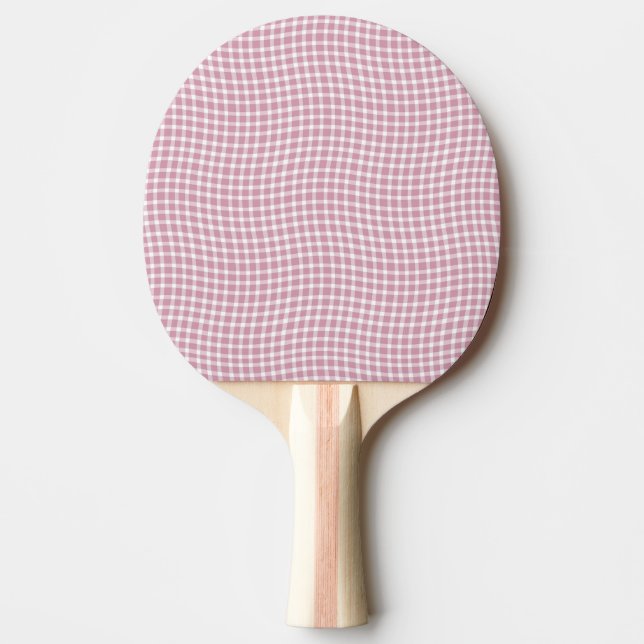 Raquete De Ping Pong Pink White Plaid Checker Seamless Pattern (Frente)