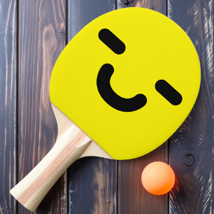 Raquete De Ping Pong Pino amarelo-pino Smiley face com prazer