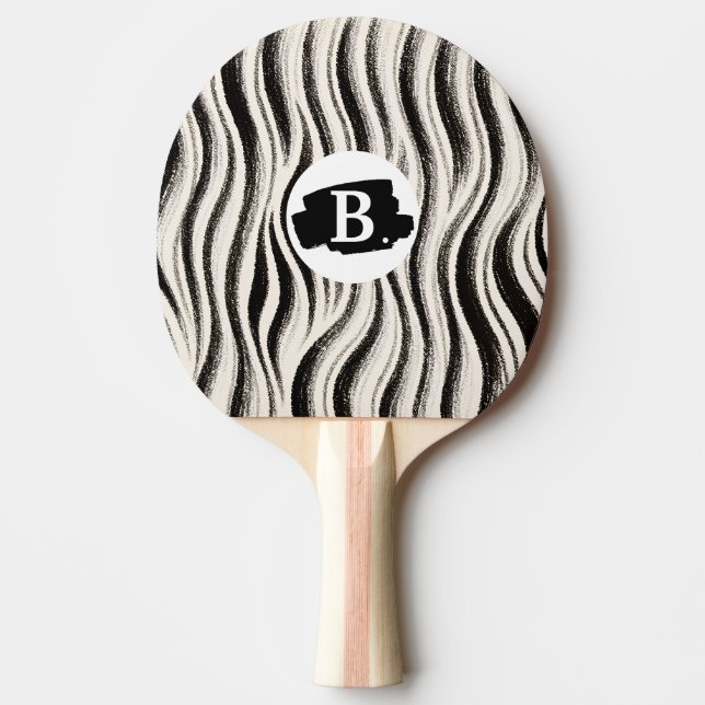 Raquete De Ping Pong Pino de Pino com Faixa Zebra Personalizada (Frente)