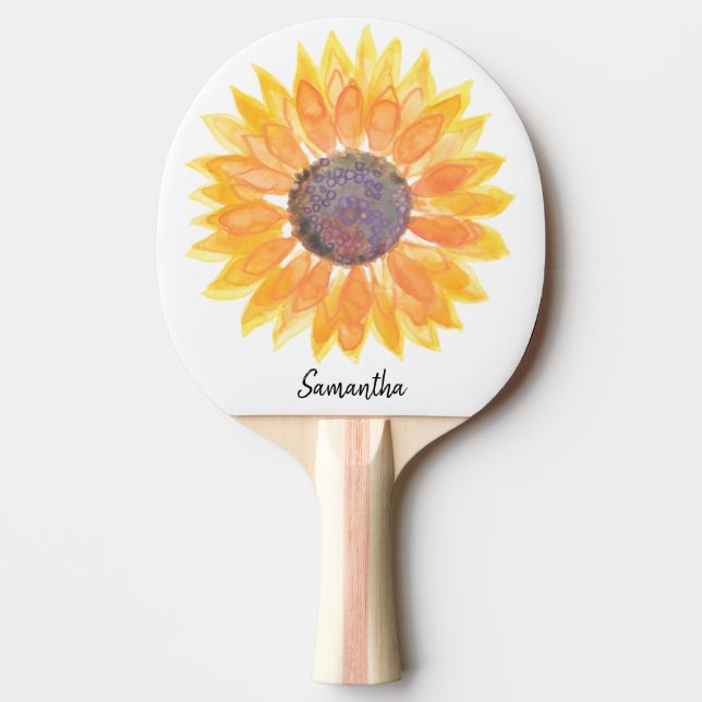 Raquete De Ping Pong Pino de Pino de Girassol Personalizado (Frente)