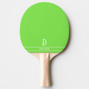 Raquete De Ping Pong Pino do pino com verde limão monograma