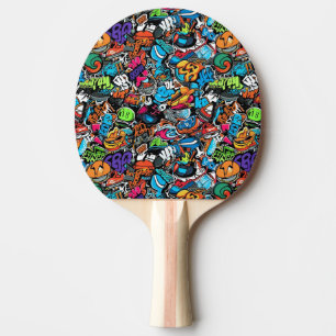 Raquete De Ping Pong Pino do Pino de Arte do grafite