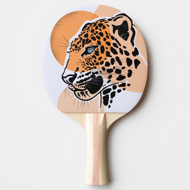 Raquete De Ping Pong Pino do pino de impressão leopardo (Frente)