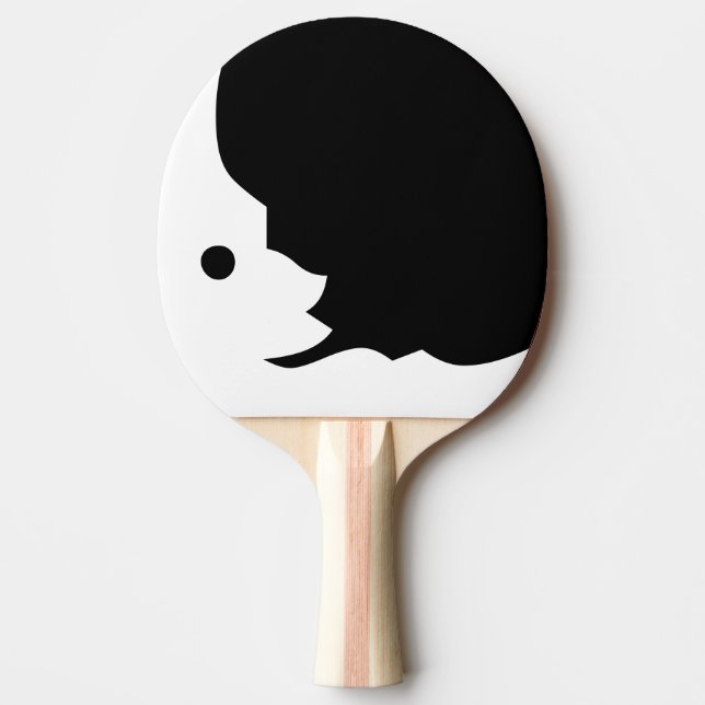 Raquete De Ping Pong Pino do Pino do Crescente Branco Negro (Frente)