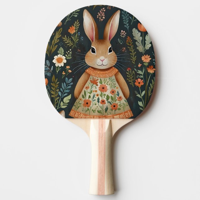 Raquete De Ping Pong Pino do Pino do Pino Magico do Springtime Bunny (Frente)