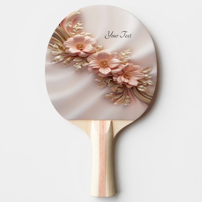 Raquete De Ping Pong Pino Floral Pino Pino Laranja Elegante (Frente)