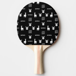 Raquete De Ping Pong Pino Ping Alpaca Preto e Branco Pino Pino por Luz