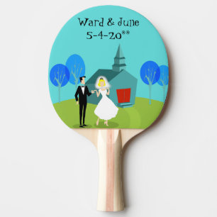Raquete De Ping Pong Pino Pino do Casal de Casamento Retroativo