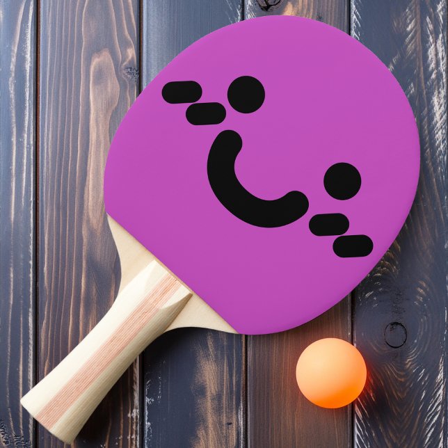 Raquete De Ping Pong Pino Pino Pino Púrpura do Smiley face Canto (Criador carregado)