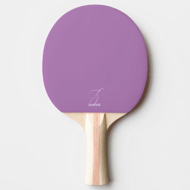 Raquete De Ping Pong Pino Pino Pino Púrpura Pálido Monograma (Frente)