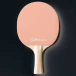 Raquete De Ping Pong Pino Pino Pino Suave de Pino de Cor de Tendência<br><div class="desc">Apresentando a cor de primavera clássico: Pêssego Suave. Este pá-pingue-pongue moderno e na moda, com um nome personalizável em uma fonte de aparência manuscrita, adiciona elegância ao seu jogo. Seu design simples e limpo em uma cor sólida oferece um apelo de eterno, perfeito para mostrar seu estilo. Explore nossas cores...</div>