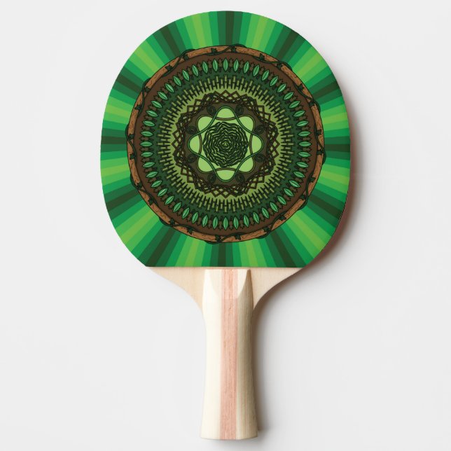 Raquete De Ping Pong Pino Pong de Mandala da Terra (Frente)