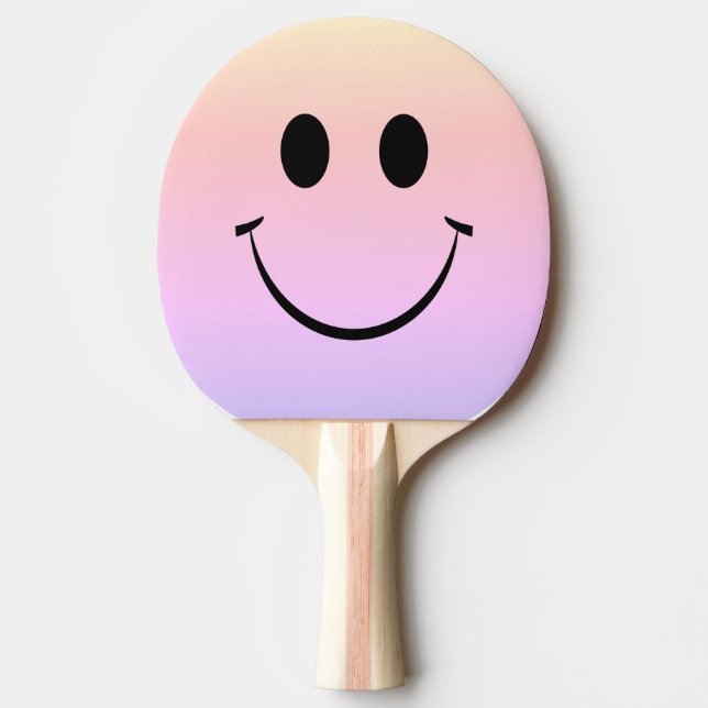 Raquete De Ping Pong Pino Pong do Rainbow Ombre Happy Face Ping Pong Pa (Frente)