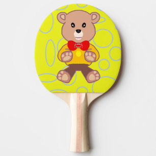 Raquete De Ping Pong Pino Pong Geométrico Amarelo-do-urso de pelúcia