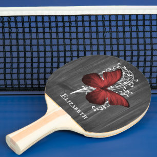 Raquete De Ping Pong Pino Pong Personalizado Da Borboleta Vermelha