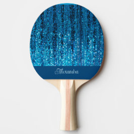 Raquete De Ping Pong Pino Pong Personalizado do Sparkle Azul