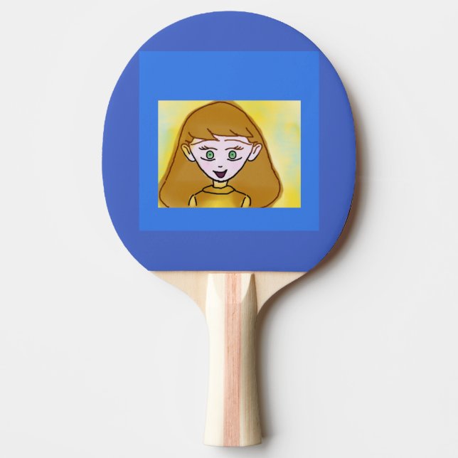 Raquete De Ping Pong Pino Pong Ping Bingo Azul (Frente)