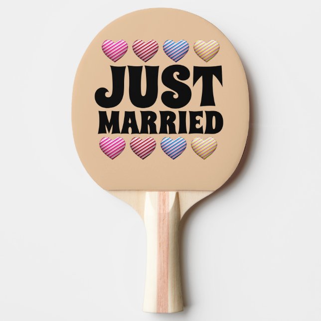 Raquete De Ping Pong Pino Pong Ping Paddle de Casamento, RECEM CASADOS (Frente)
