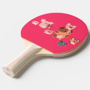 Raquete De Ping Pong Pino Pong Pino da Família de Porcos de Cartoon Bon