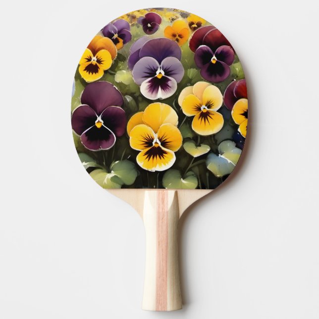 Raquete De Ping Pong Pintura a aquarela e púrpura (Frente)