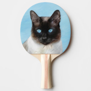 Raquete De Ping Pong Pintura de Gatos Siameses - Arte de Gato Original