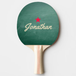 Raquete De Ping Pong Pintura de Giz Verde Quadro-Negro Assinatura Estre