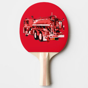 Raquete De Ping Pong Pintura De Óleo Do Motor De Fogo Vermelho,