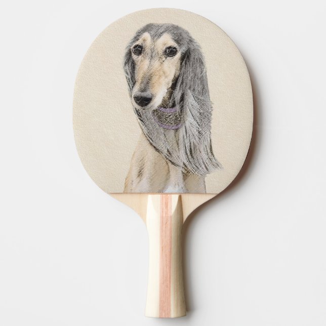 Raquete De Ping Pong Pintura em Saluki (Fawn) - Arte de Cachorro Origin (Frente)