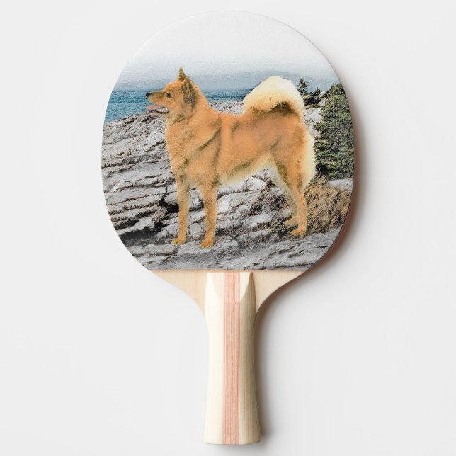 Raquete De Ping Pong Pintura em Seashore - Arte Canina (Frente)