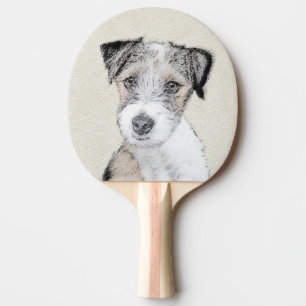 Raquete De Ping Pong Pintura grossa de Russell Terrier - Arte original