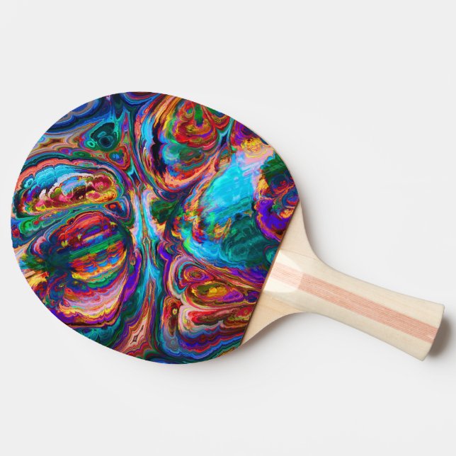 Raquete De Ping Pong Pinturas Modernas Salpicadas (Lateral)