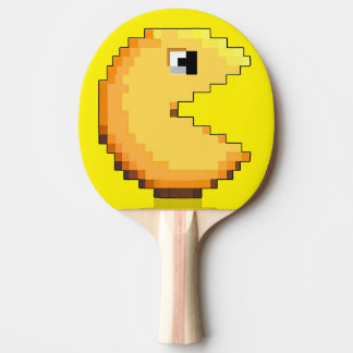 Raquete De Ping Pong  pixel art fanart tribute PacMan jaune fluo