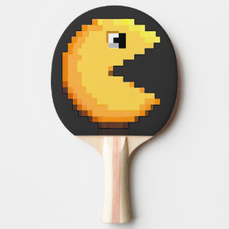 Raquete De Ping Pong  pixel art fanart tribute PacMan jaune noir