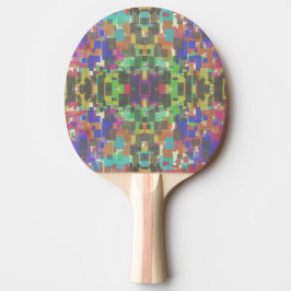 Raquete De Ping Pong Pixelated Patterned Beyond Colors Of The Rainbow